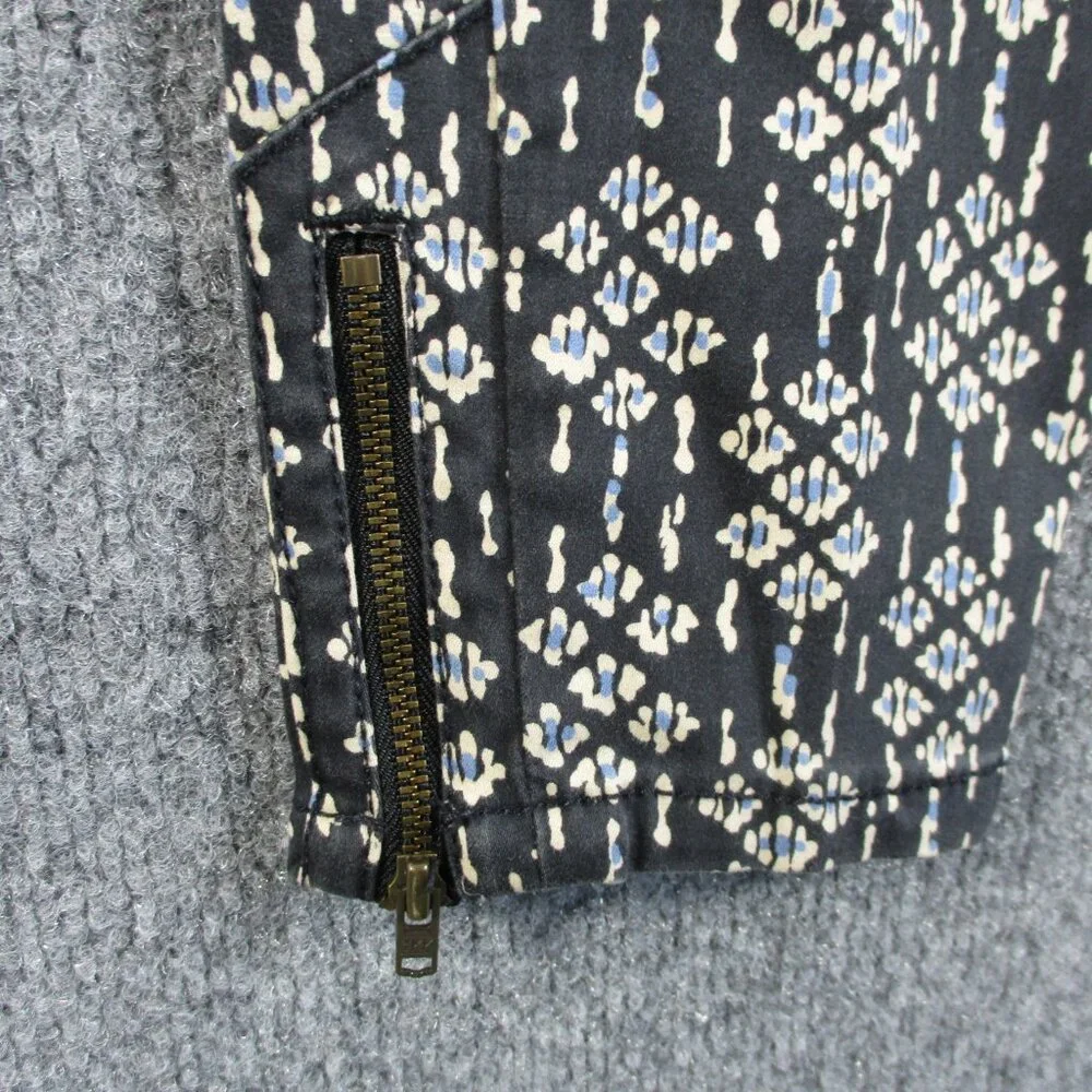 Pilcro Pants Women 28 Black Geometric Ankle Zip Serif Stretch Anthro Fit 30x28 - Picture 4 of 16